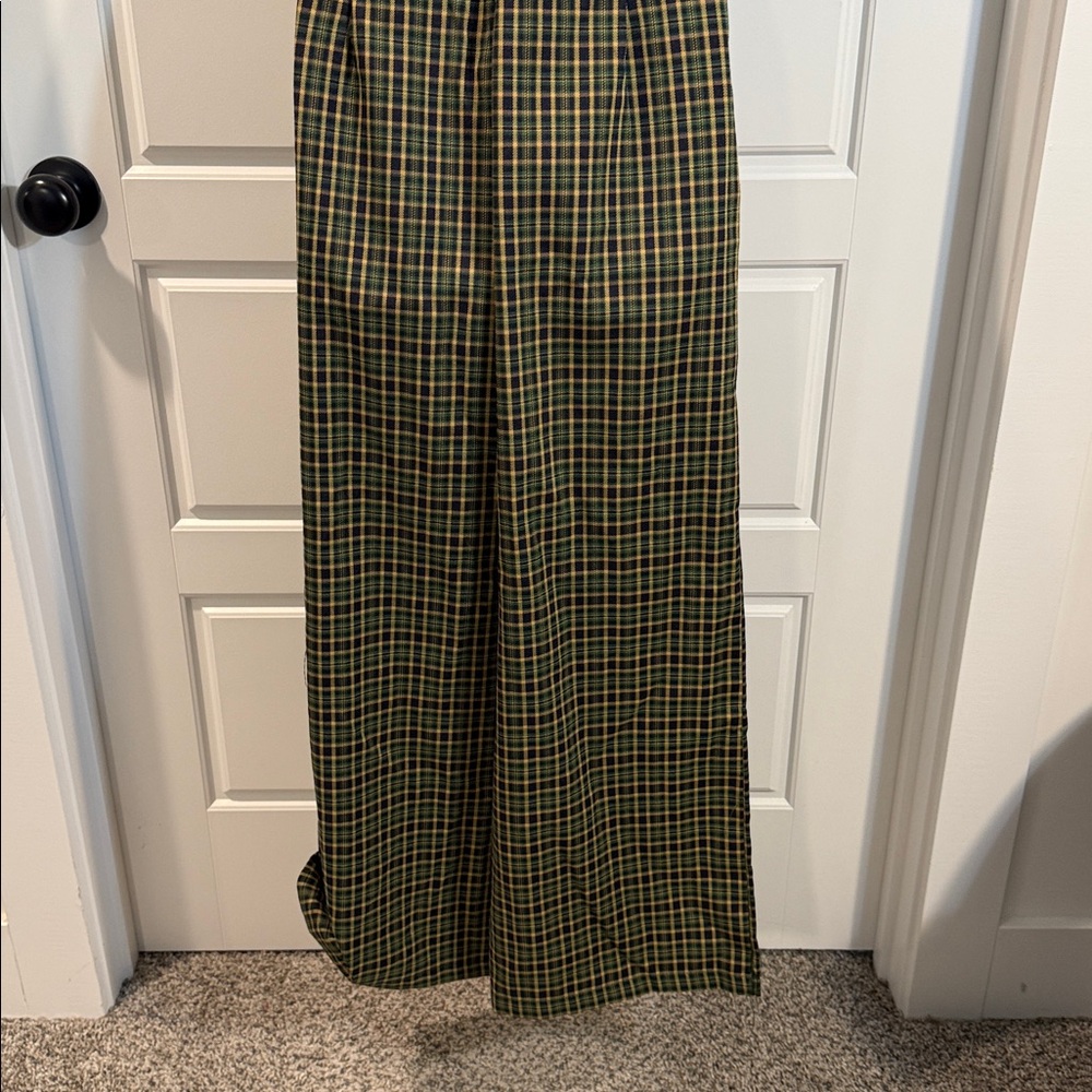 Retrostage GREEN 1930S PLAID KEYHOLE NECK BELTED JUMPSUIT small NWT - Picture 13 of 13